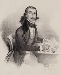 Ritratto del cantante e compositore Giacinto Marras 1810-1883, 1840