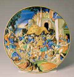 Piatto con la battaglia di Roncevaux