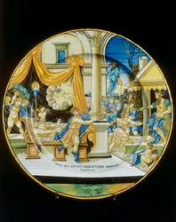 Tentazione di Giuseppe Ebreo, piatto di Francesco Xanto Avelli conservato nel Museo Nazionale del Bargello, Firenze
