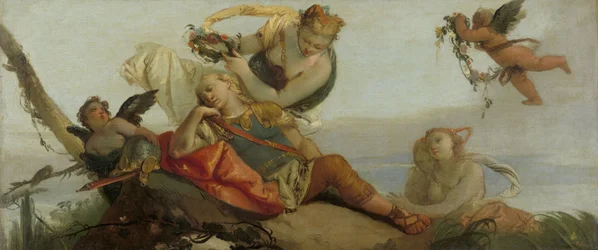 Il Rinaldo dormiente incoronato di fiori di Armida