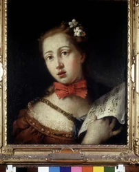 Cantante veneziano. Dipinto di F. Zugno