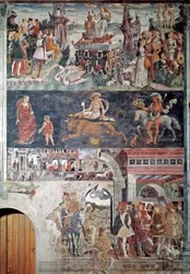 Allegoria del mese di aprile: Il trionfo di Venere, i decani del toro, Borso d