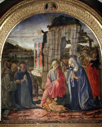 Natività con san Bernardo e san Tommaso d