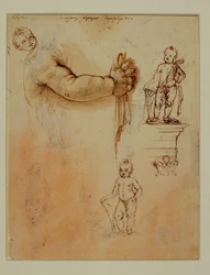 Due bambini di cui uno su un piedistallo ...