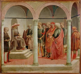 Scena di tribunale (tempera su legno)