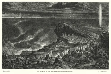 Il passaggio degli Israeliti attraverso il Mar Rosso (incisione)