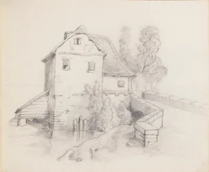 Casa del mulino vicino a un ruscello