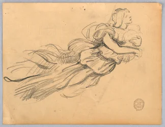 Schizzo di figura con drappeggio