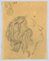 Schizzo della Testa di una Donna di Profilo