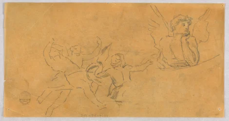 Schizzo di un angelo e putti
