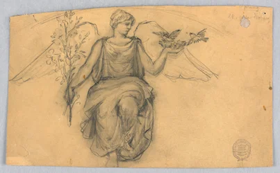 Primavera, schizzo di figura alata