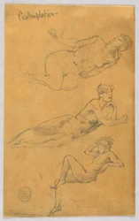 Tre schizzi di nudi femminili