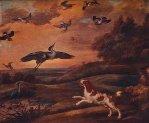Caccia al piviere, fine XVII secolo, 1922