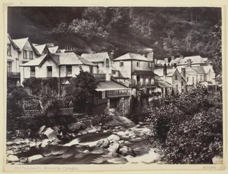 Lynmouth, cottage lungo il fiume, 1860-94