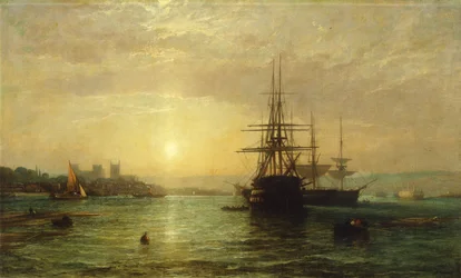 Una vista del fiume Medway al crepuscolo