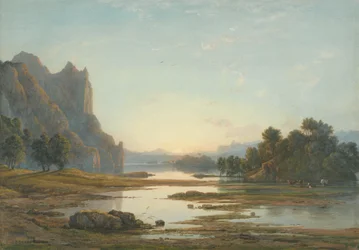 Tramonto su un Paesaggio Fluviale