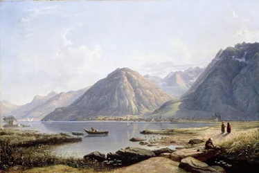 Veduta del Lago di Ginevra con la città di Villeneuve, 1836