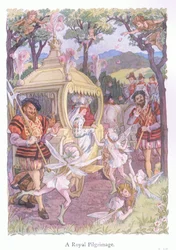 Un pellegrinaggio reale (litografia a colori)