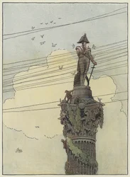 Londra: Decorating Nelson (litografia a colori)