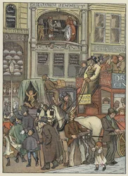 Londra: In Cheapside (litografia a colori)