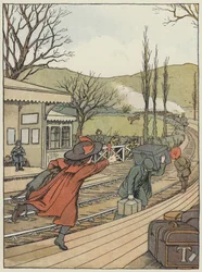 Londra: The Country Station (litografia a colori)