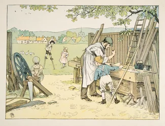 Il falegname, da Four and Twenty Toilers, pub. 1900 (litografia a colori)