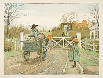 Il macchinista, da Four and Twenty Toilers, pub. 1900 (litografia a colori)