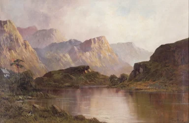 Laghi e montagne (olio su tela)