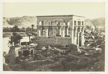 Il Letto del Faraone, Philæ, dal Grande Tempio, 1857