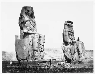 I Colossi di Memnone, Tebe, Egitto, 1860