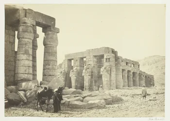 Il Memnonium, Tebe, dalla pianura, 1857