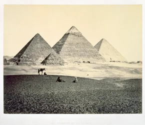 Le piramidi di El-Geezeh da sud-ovest, Egitto, 1858