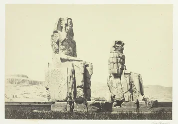 Le statue di Memnone, Piana di Tebe, 1857