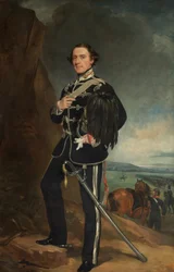 Il 2° Lord de Tabley come Colonnello Comandante della Cavalleria Yeoman del Conte di Chester