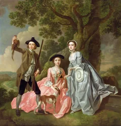 George Rogers con sua moglie Margaret e sua sorella Margaret Rogers, c.1748-50