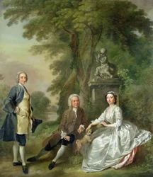 Jonathan Tyers (m.1767) e sua figlia Elizabeth, e suo marito John Wood, c.1750-52