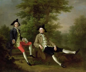 Ritratto di David Garrick (1717-79) (sinistra) e William Windham di Felbrigg (1717-61) (destra) c.1745