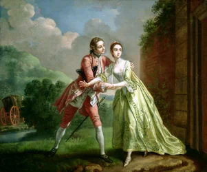 Robert Lovelace si prepara a rapire Clarissa Harlowe, da «Clarissa» di Samuel Richardson (1689-1761)