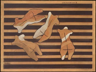 Conversazione II, 1922 circa (acquerello su cartoncino)