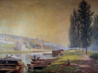 Le canal du Loing a Moret, XX secolo (olio su tela)