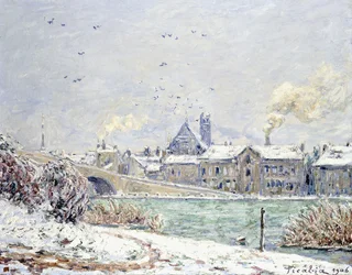Villeneuve-sur-Yonne sotto la neve