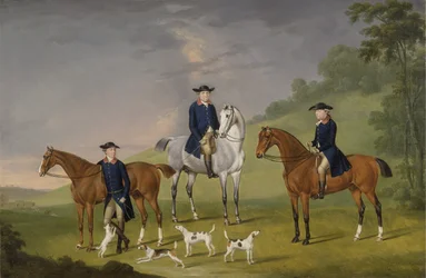 John Corbet, Sir Robert Leighton e John Kynaston con i loro cavalli e cani