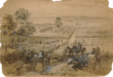Dettaglio della sepoltura dopo la battaglia di Antietam