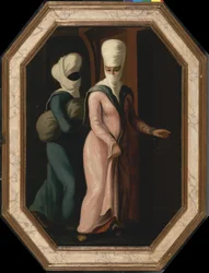 Una signora turca che va al bagno con la sua schiava, ca 1760