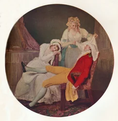 La Steinkirk di Lady Easy: Una scena da Il marito senza paura di Colley Cibber, c1790