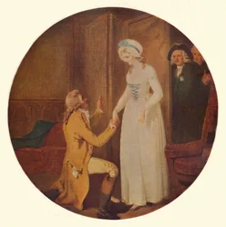 Giovane Marlow e Miss Hardcastle: Una scena da She Stoops to Conquer di Oliver Goldsmith Atto V, Sc