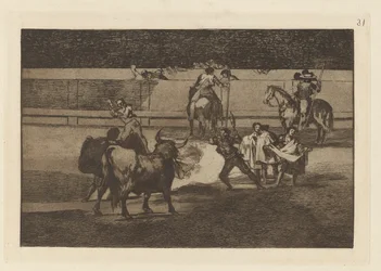 Banderillas de fuego (Banderillas con petardi), Tavola 31 da La tauromaquia