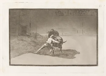 El famoso Martincho poniendo banderillas al quiebro, Tavola 15 da La tauromaquia