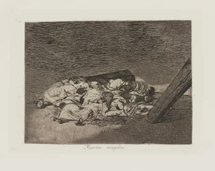 Muertos recogidos. (Raccolta dei morti), tav. 63 dalla serie Los desastres de la guerra