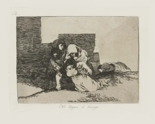 No llegan a tiempo. (Non arrivano in tempo.), tav. 52 dalla serie Los desastres de la guerra (I disastri della guerra)